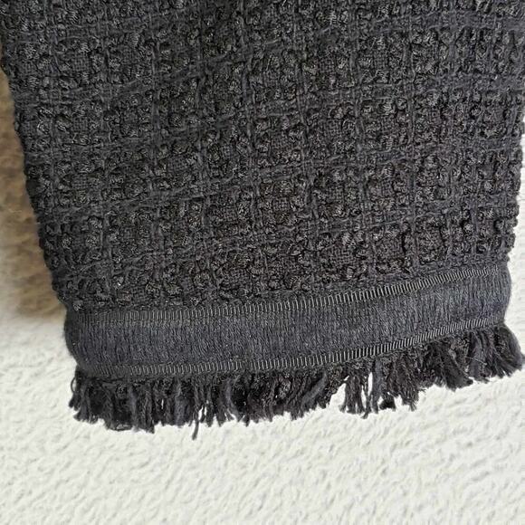 Talbots Blazer Jacket Women’s Size 8 Tweed Black Fringe Lined Cotton Crystal - Picture 5 of 8